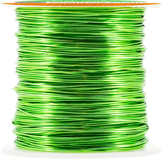 Mandala Crafts 22 Gauge Anodized Aluminum Craft Wire for Jewelry Making - 100 FT Colored Flexible Lime Green Wire - Bendable for Bonsai Armature Crafting Sculpting