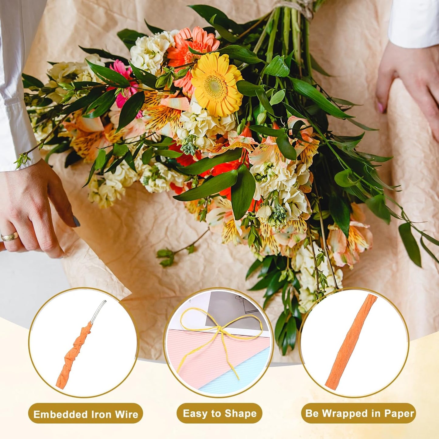 uxcell 164 Feet Floral Wire, 1mm Vine Bind Wire for DIY Crafts Flower Bouquet Christmas Wreaths Orange