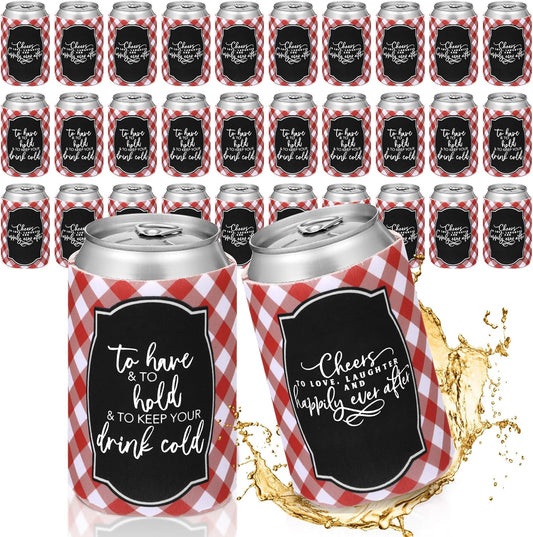 50 Pieces I Do BBQ Party Decorations Wedding Can Cooler Sleeves Bulk BBQ Party Favors for Guests Cheers to Love Laughter and Happily Ever After Rehearsal Dinner Decorations for Wedding Shower