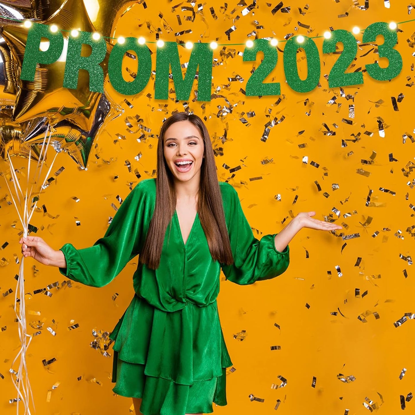 TaoBary 112 Pcs DIY Letter Custom Banner Glitter Customizable Banner Kit Including 107 Letters and Numbers 3 Rope for Valentine Birthday Party(Green)