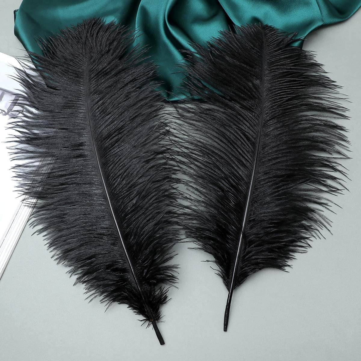 Ballinger Black Large Ostrich Feathers - 12Pcs 14-16inch Large Feathers for Vase, Wedding Party Centerpieces and Halloween Home Decor