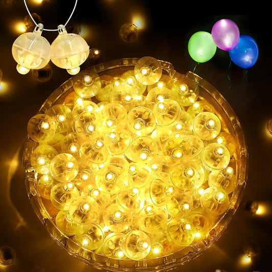 ZGWJ 200PCs Mini Led Lights with Hooks, Long Standby Time Balloons Light for Party Decorations,Paper Lantern,Easter Eggs,Birthday Party,Halloween Christmas Decoration(Glow steadily Warm White)