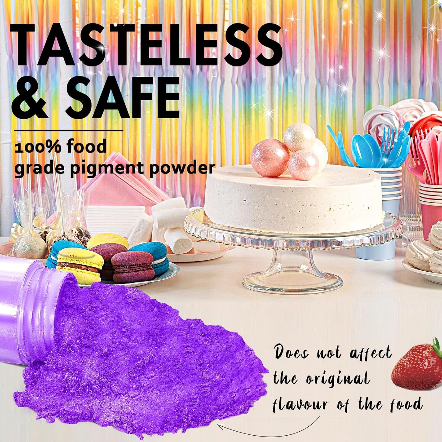 RBUGR Edible Glitter Set, 6 Colors Edible Luster Dust, Food Grade Drink Glitter Edible Dust, Sprinkles Cocktail Glitter, Shimmering Powder Glitter for Fondant, Candy, Vegan Cake Decorating（4g/0.14oz）