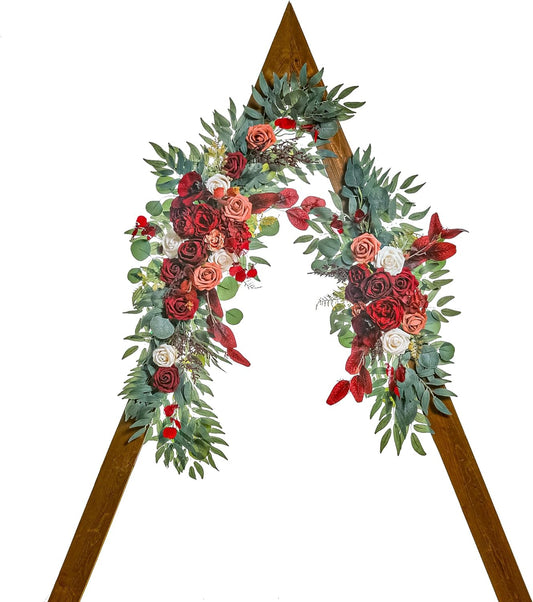 Wedding Arch Flowers, Artificial Flowers for Decoration, Large Flower Swag for Boho Styles Wedding Ceremony Floral Decor - Pack of 2