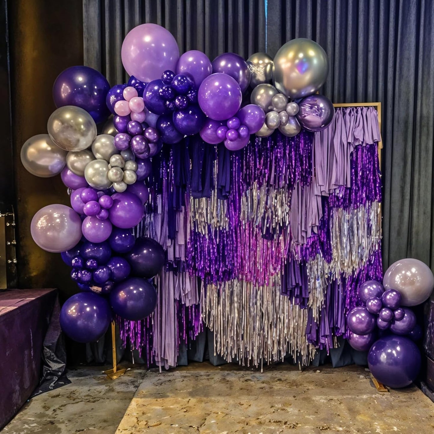 Purple Balloons,50Pcs 12 Inch Metallic Lavender Black Purple Confetti for Princess Girl Birthday Bridal Shower Wedding Anniversary Party Supplies