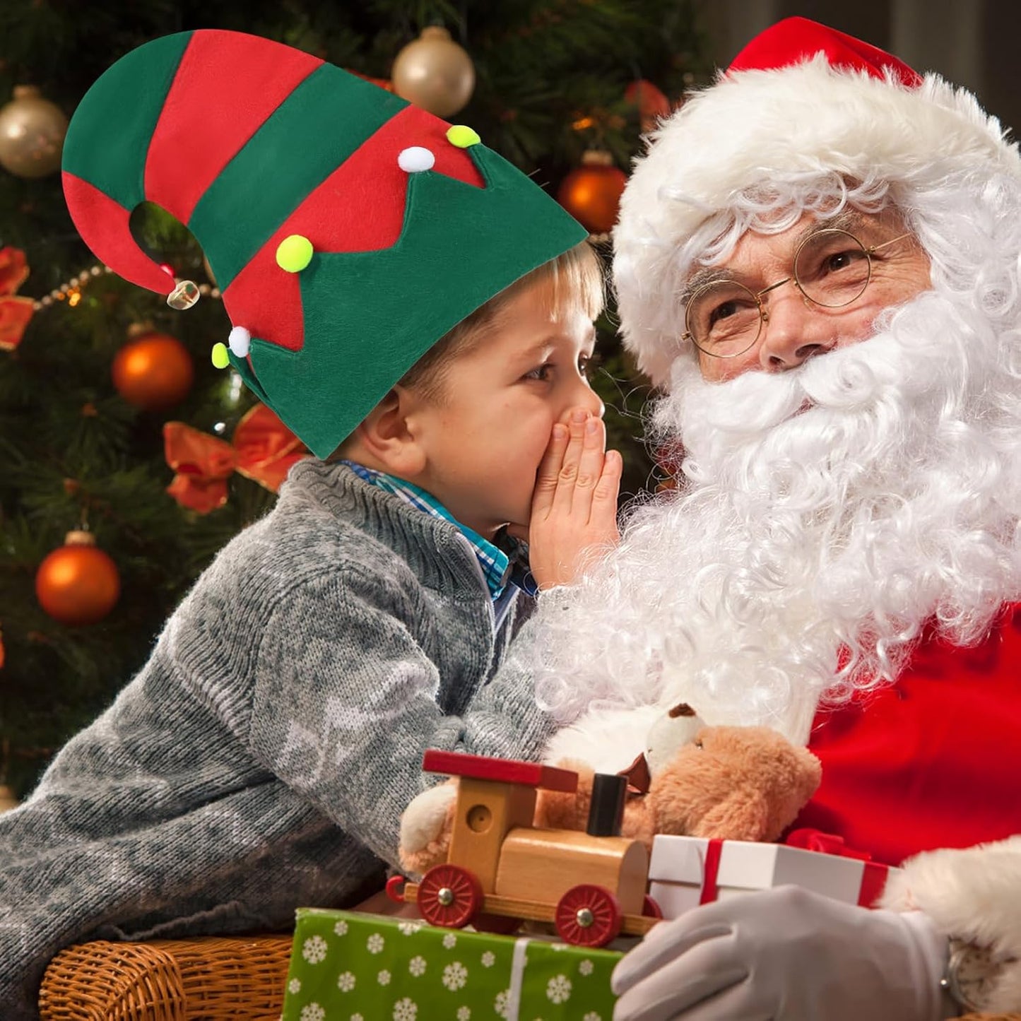 Felt Elf Christmas Hats, Unisex Elf Santa Hats for Adults, Soft Felt Thickened Santa Hat for Holiday Festive Party Supplies