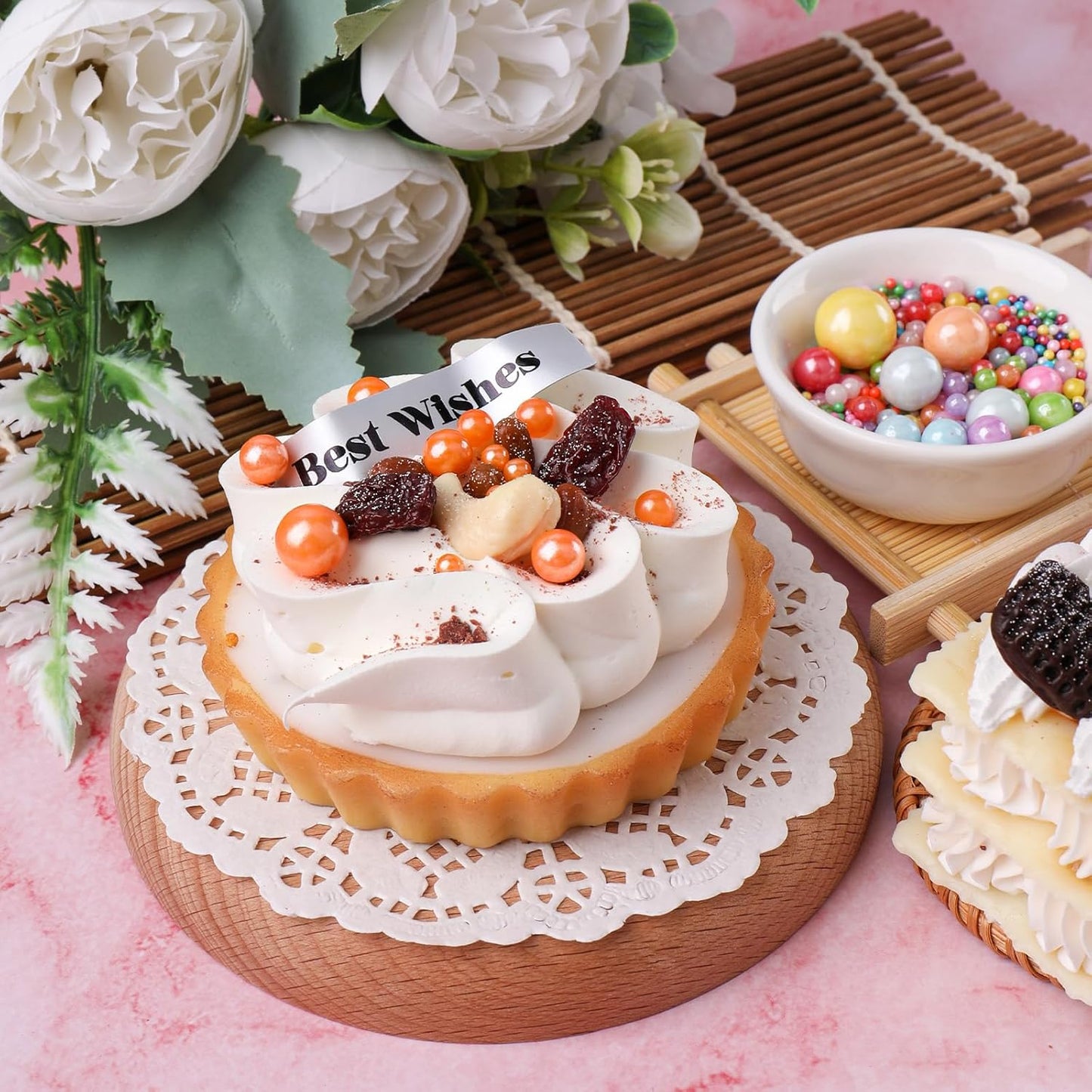 Orange Pearl Sprinkles for Cake Decorating, 11.3 Oz Edible Pearls Sugar 4 Sizes Gift Box Set for Baking Cookie Ice Cream Cupcake Toppings