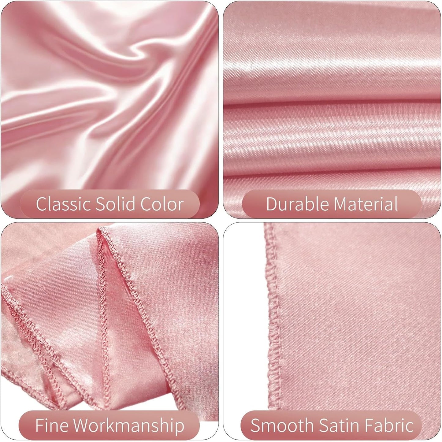 50 PCS Satin Chair Sashes Bows Decorative Universal Chair Cover Chair Ribbon Ties Back Sash for Wedding Birthday Party Ceremony Reception Banquet Event Restaurant Kitchen Decor(7x108 inch,Rose Gold)