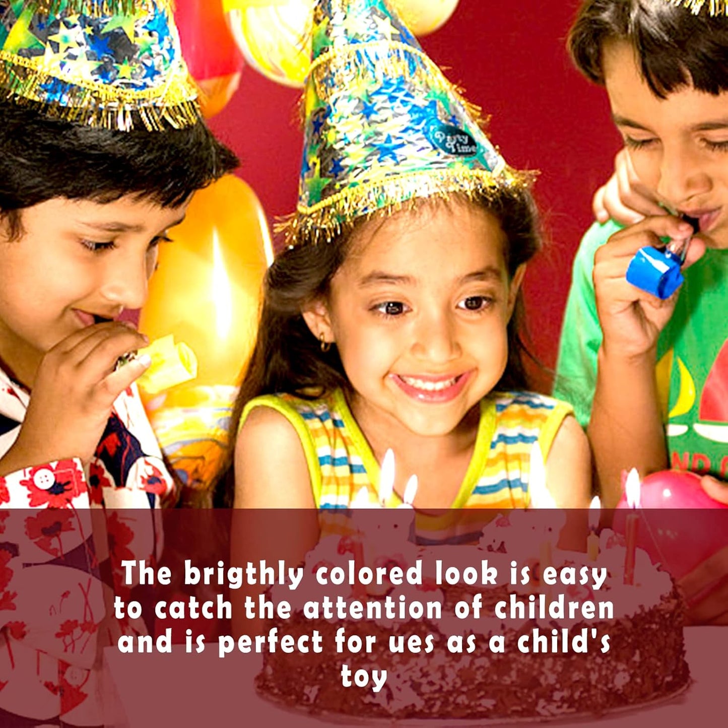 75 PCS Noisemakers Funny Party Blower Colorful Birthday Blow Horns Whistles New Years Favors Noise Makers (75)