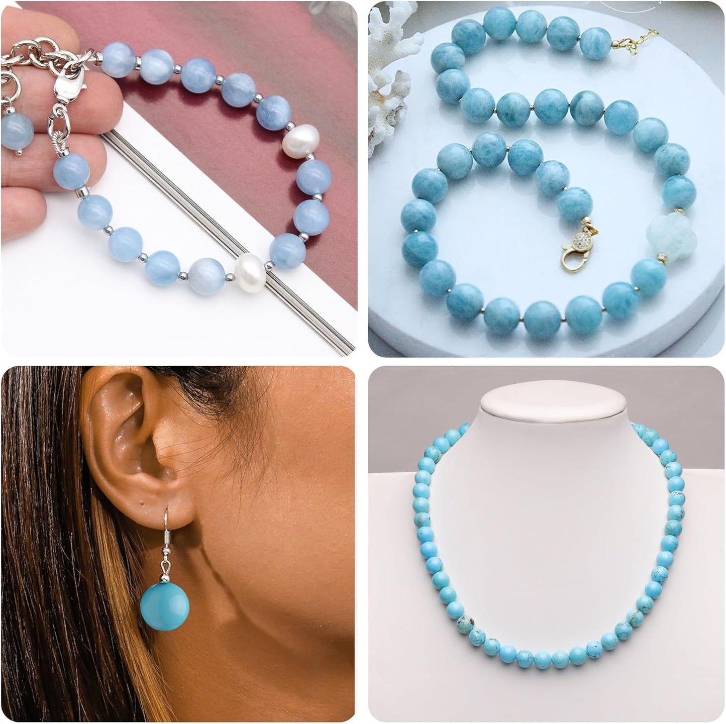 6mm Natural Stone Beads for Jewelry Making,Colorful Tiger Eye Polished Smooth Round Gemstone Beads for Bracelet Necklace 15 Inch