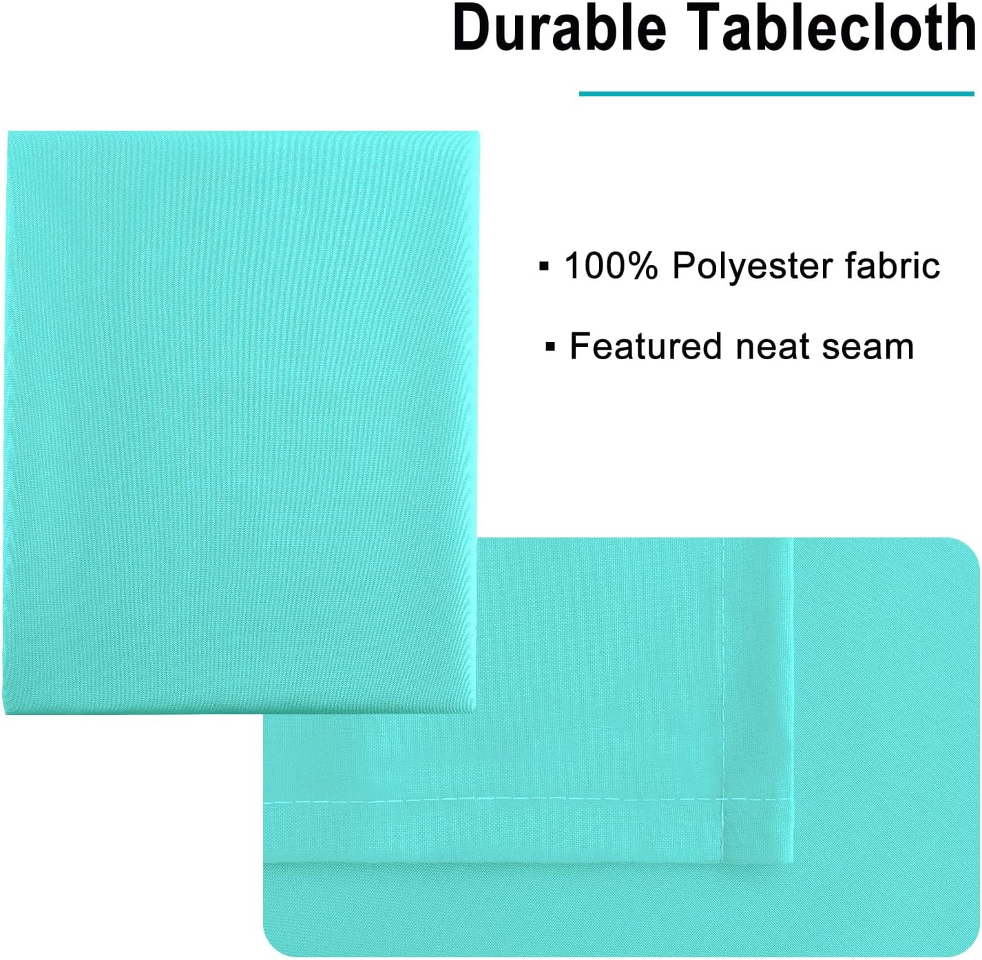 Hiasan Light Blue Rectangle Tablecloth - Waterproof and Spillproof Washable Fabric Table Cloth for Dining Room Kitchen Party and Outdoor, 60 x 84 Inch