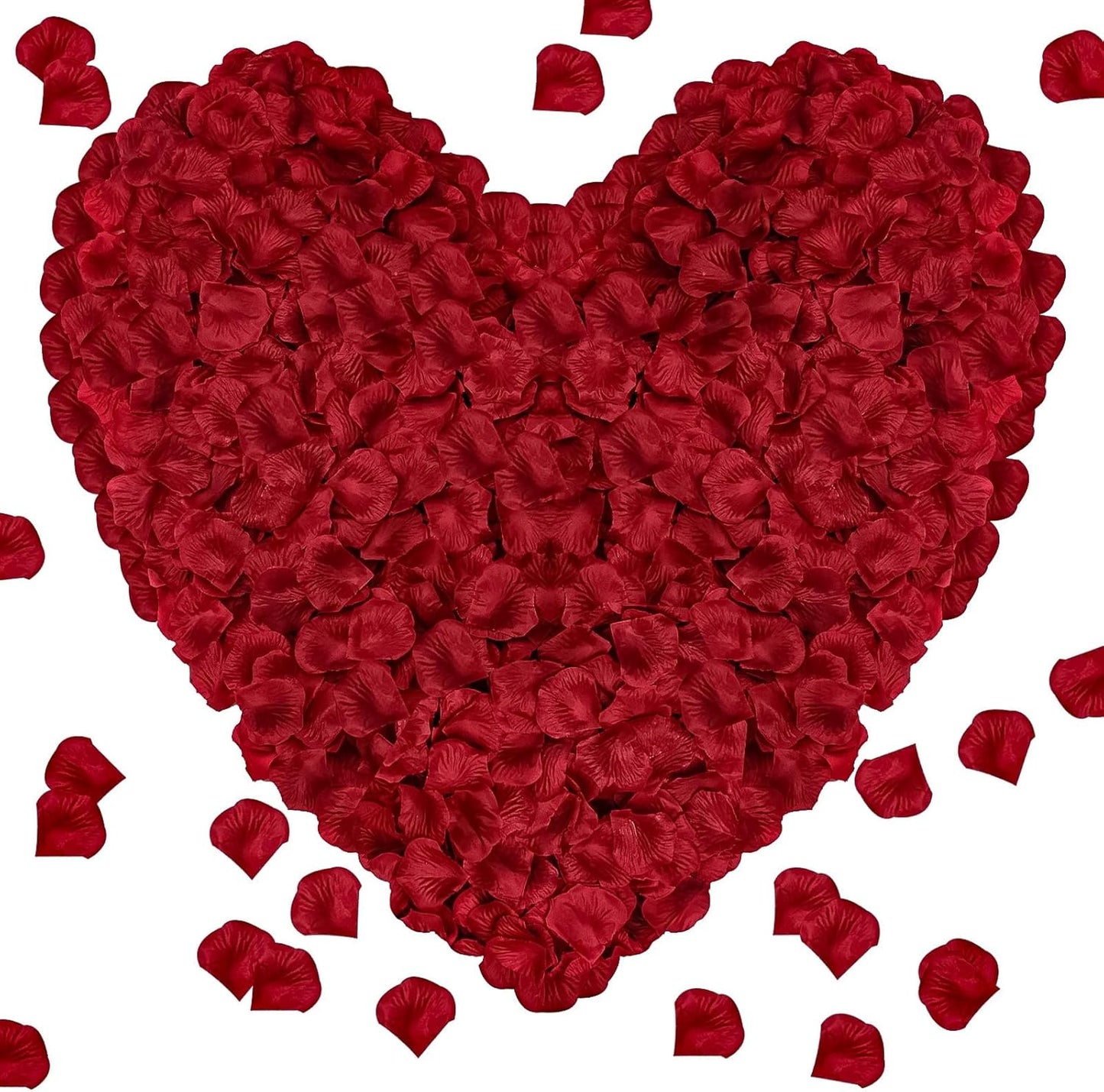 2000 Pcs Rose Petals, Artificial Flower Petals Fake Rose Petals for Romantic Night,Wedding,Proposal Anniversary Flower Decorations(Dark Red, 2000pcs)