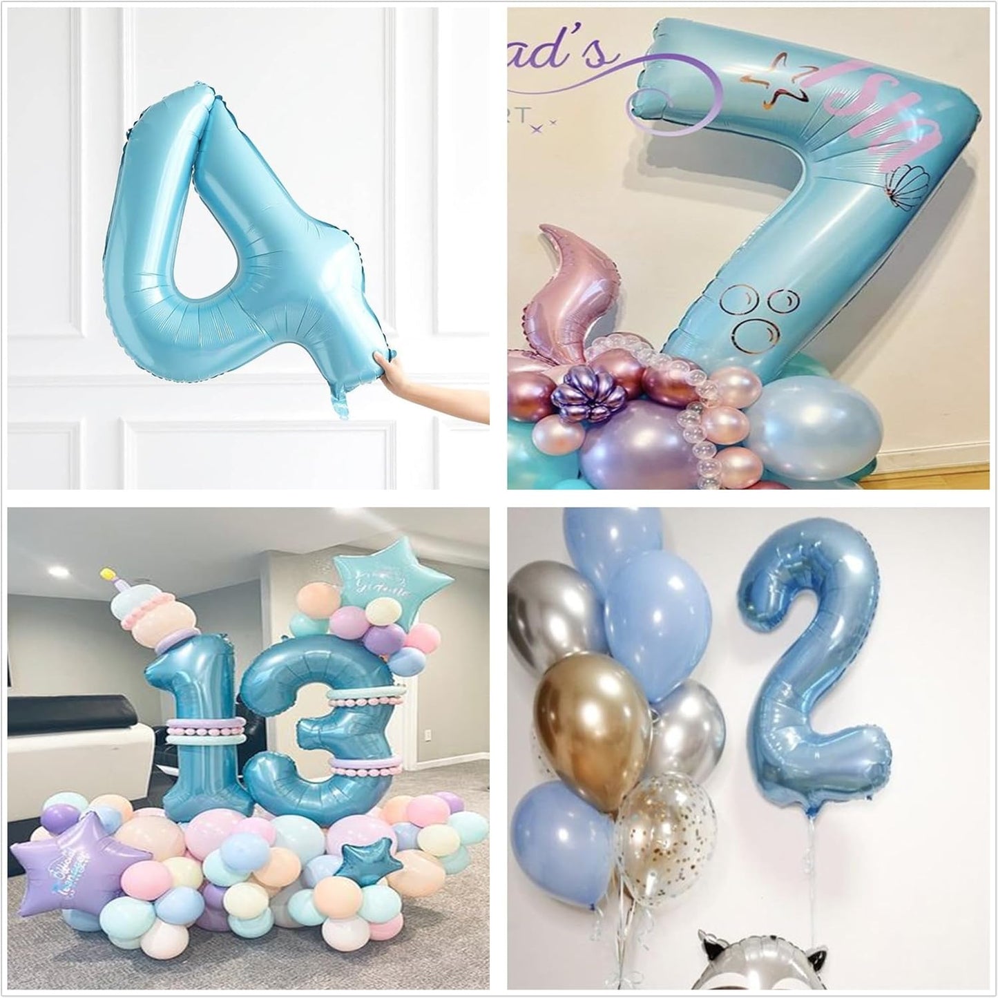 40 Inch Big Blue 9 Balloon Number Large Foil Helium Number Balloons 0-9 Jumbo Giant Happy 9th Birthday Party Decorations for Boy or Girl Huge Mylar Anniversary Wedding Party Supplies (Blue No 9)