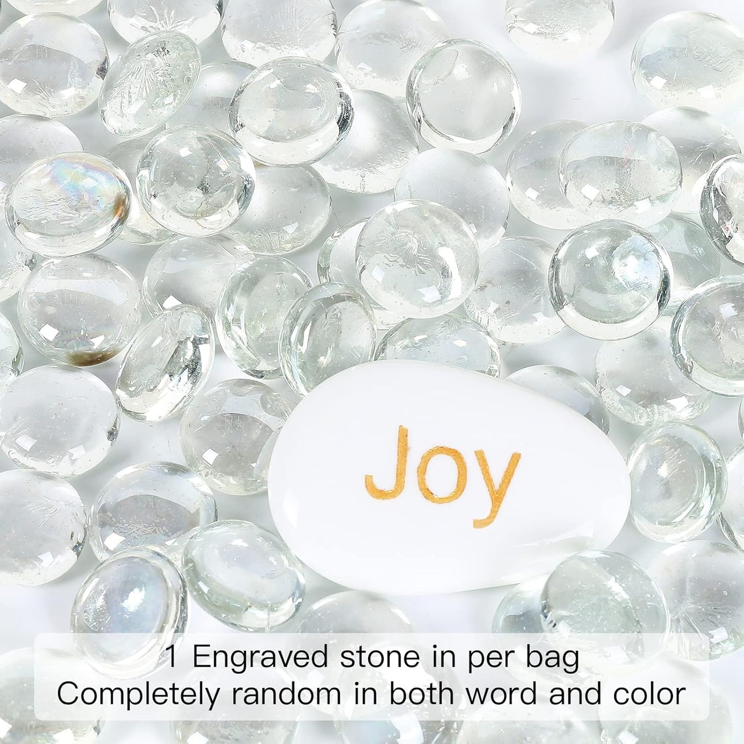 5LB Fire Glass Beads Flat Glass Marbles for Outdoor Fire Pit and Fireplace, Glass Gemstones for Vase Filler, Aquariums, Hydroponics Plants, Home Decor and Christmas DIY Craft, Clear