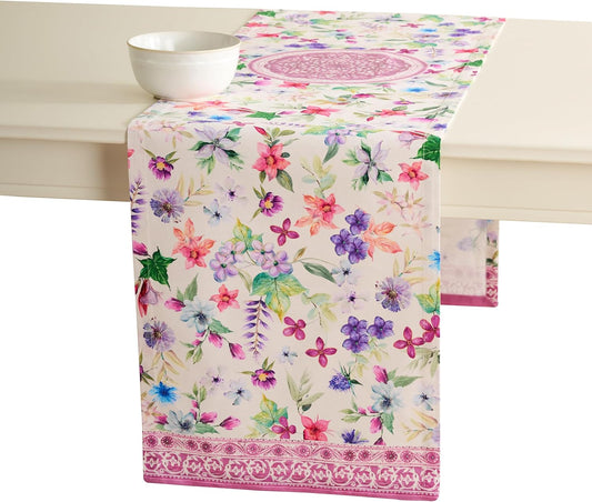 Maison d' Hermine Table Runner 100% Cotton Single Layer Table Runners 72 inches Long Decorative for Home Kitchen Dining Party Baby Shower Wedding Bridal Shower Spring Summer (Chardon, 14.50" x 72")