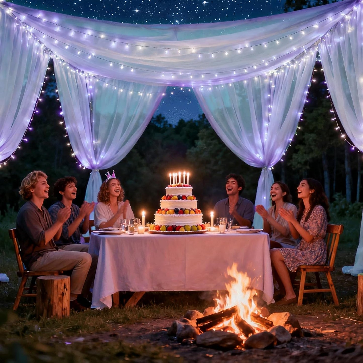 Wedding Arch Draping Fabric 29" x 18 FT Lavender Sheer Chiffon Outdoor Curtain Drapes for Wedding Birthday Party Ceremony Decor(1 Panel, Lavender)