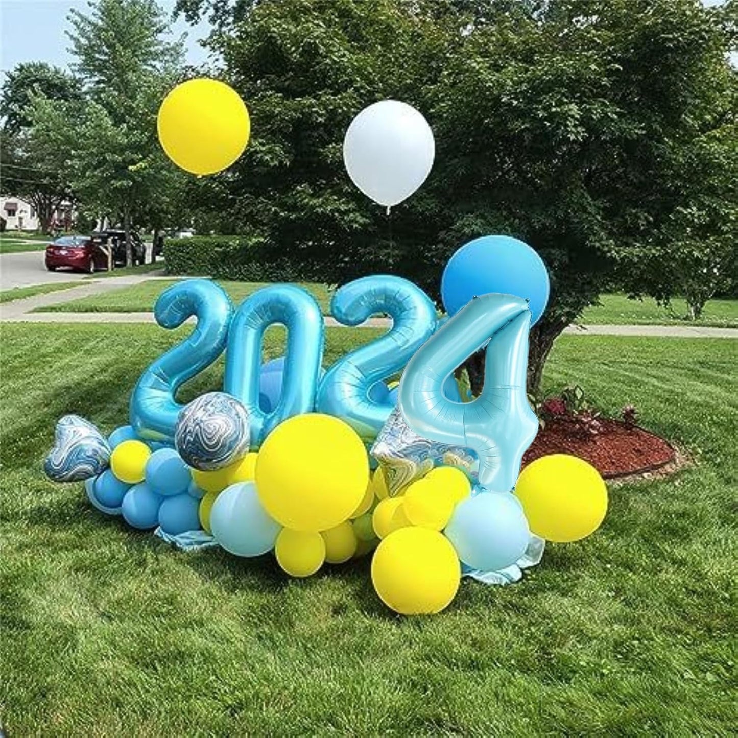 40 Inch Blue Large Numbers Balloons0-9,Number 4 Digit Helium Balloons,Foil Mylar Big Number Balloons for 4th 14 Birthday Party Supplies Decorations Anniversary Wedding Supplies Decorations(Blue No 4)