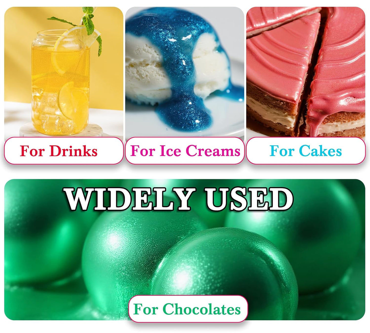 Edible Silver Glitter Paint - 2 fl.oz / 60ml Food Safe Edible Paint for Cake Decorating, Chocolate, Cocktail, Cupcakes - Silver Edibles Glitter Liquid Luster Dust for Halloween Candy, Drinks, Baking