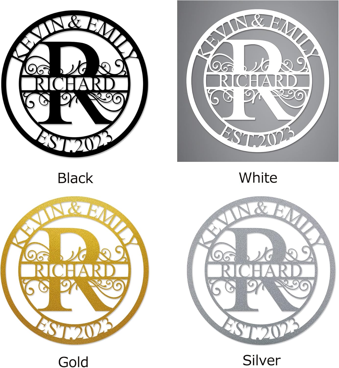 Custom Metal Sign - Last Name Signs - Monogram Wall Decor- Family Sign - Metal Signs for Outdoor - Personalized Wedding Gift for Couples