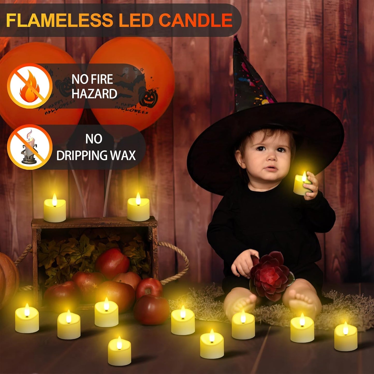 YiaMia Rechargeable Tea Lights with Remote, Flameless LED Candle with 24H Cycle Timer, Battery Operated Tea Lights for Votive, Weddings, Parties, Halloween, Christmas, Home Decoration (6)