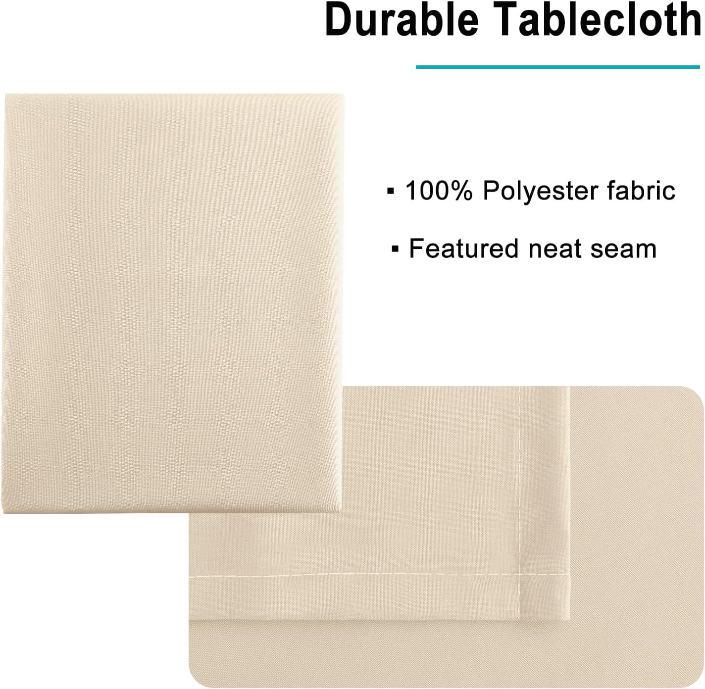 Hiasan Beige Tablecloth for Rectangle Tables - Waterproof and Spillproof Washable Fabric Table Cloth for Dining Room Kitchen Party, 60 x 102 Inch