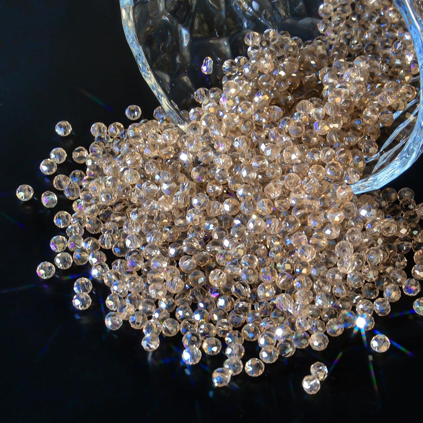 1200Pcs 4mm 4 for Jewelry Making Beads for Bracelets Necklace Pendants Making Supplies(Silver Champagne)