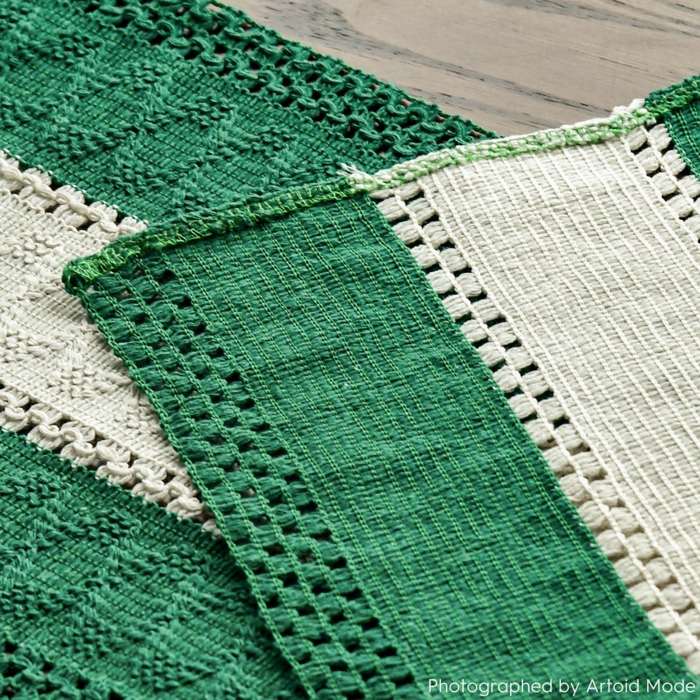 Artoid Mode Dark Green Farmhouse Rustic Table Runner, Seasonal Hollow Kitchen Dining Table Decoration for Home Party Decor 12x72 Inch