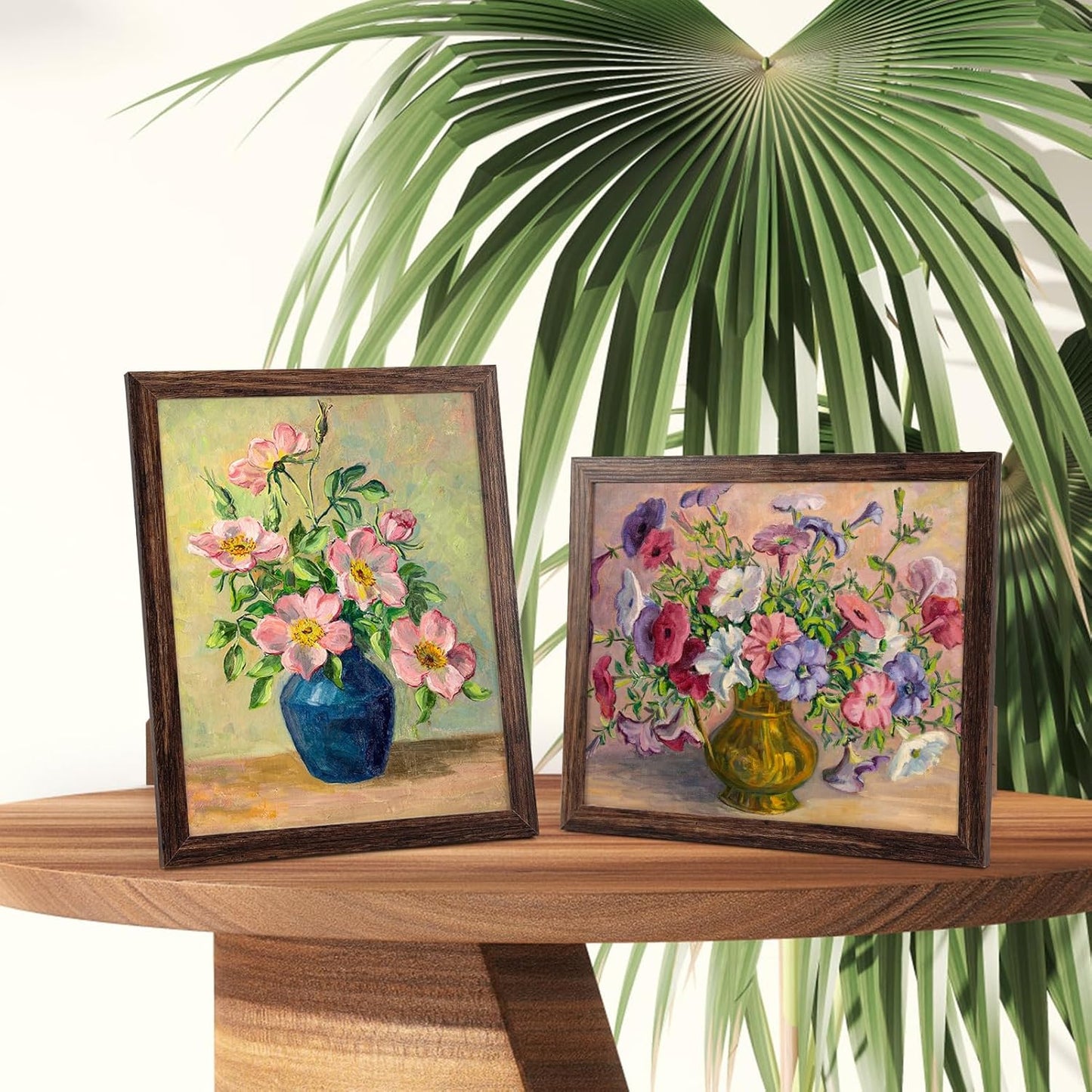 PETAFLOP Wooden Bulk 8x10 Picture Frame Set of 18, Rustic Brown Photo Frames Fits 8 by 10 for Wall or Tabletop Display