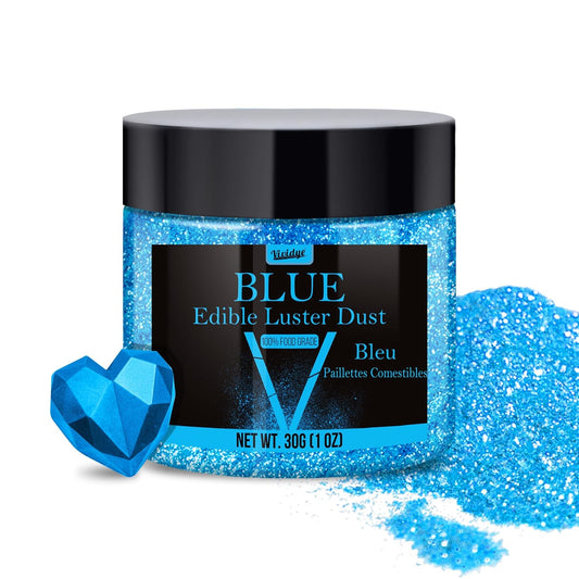 Edible Glitter - 30g / 1oz Luster Dust Edible Glimmer Powder for Sparkling Drinks, Foods, Wine, Cake - Food Grade Shimmer Dust Powder for Baking, Beverage, Cookies Decoration