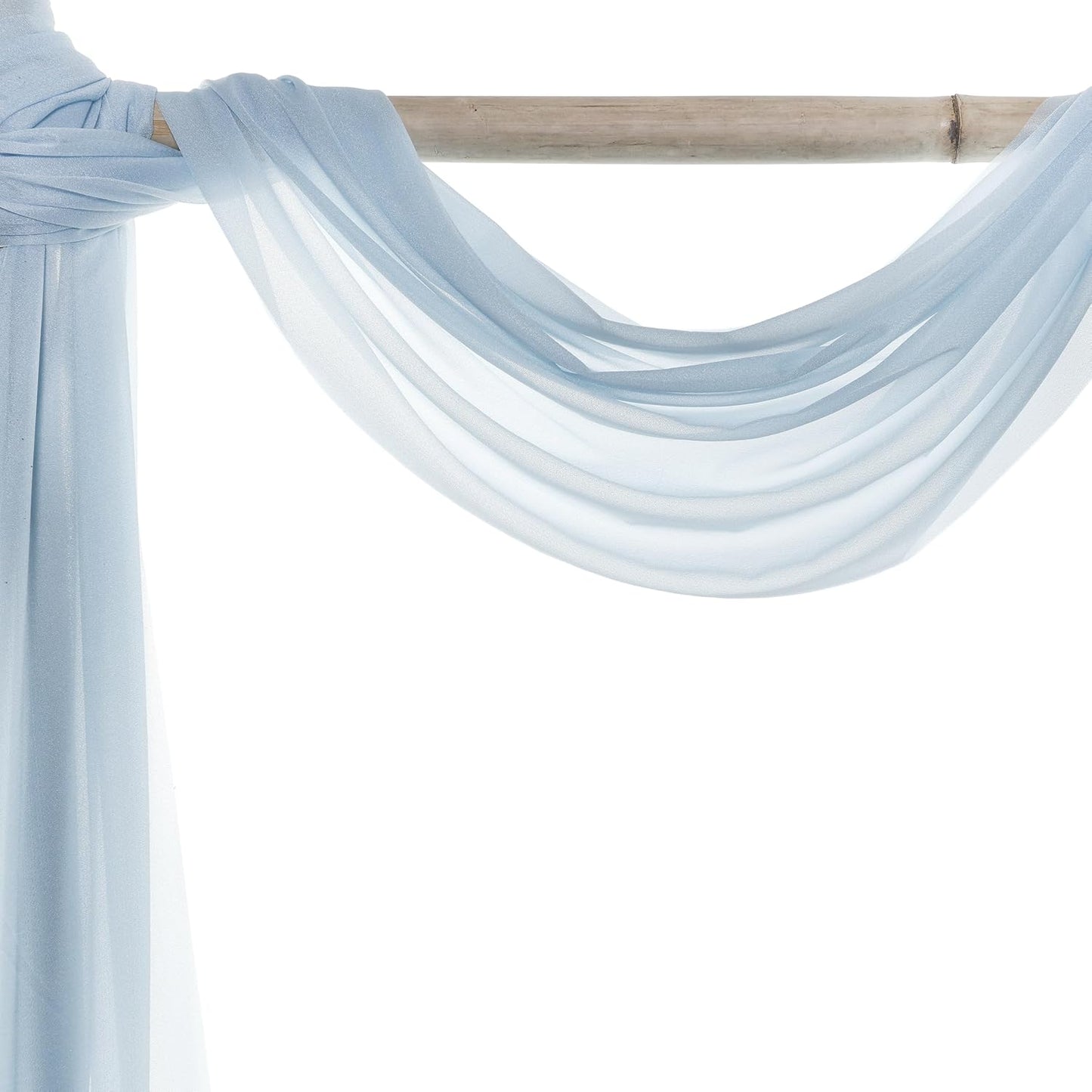 VDS Pack of 2 Panel (30 Inch X 50 Feet) Wedding Arch Draping Fabric Sheer Chiffon Fabric Drapery for Wedding Ceremony Reception Swag Backdrop Canopy Chuppah ARBO Altars Decoration (Baby Blue)