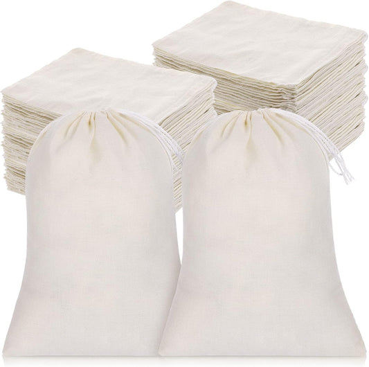 200 Pack Muslin Bags Burlap Drawstring sachet Bags Multipurpose Canvas Linen Pouch for Tea Jewelry Wedding Party Favors Storage