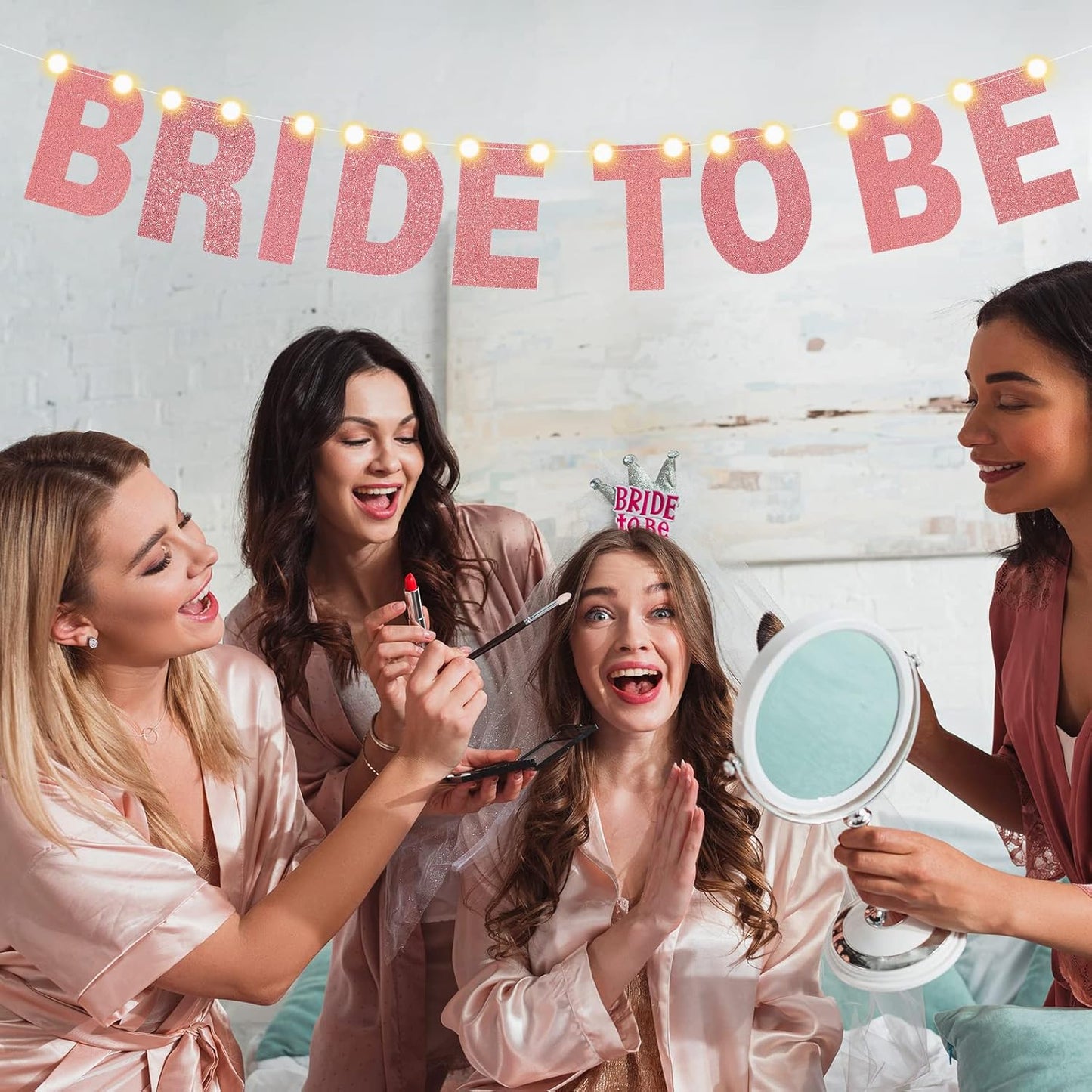 TaoBary 112 Pcs DIY Letter Custom Banner Glitter Customizable Banner Kit Including 107 Letters and Numbers 3 Rope for Valentine Birthday Party(Rose Gold)