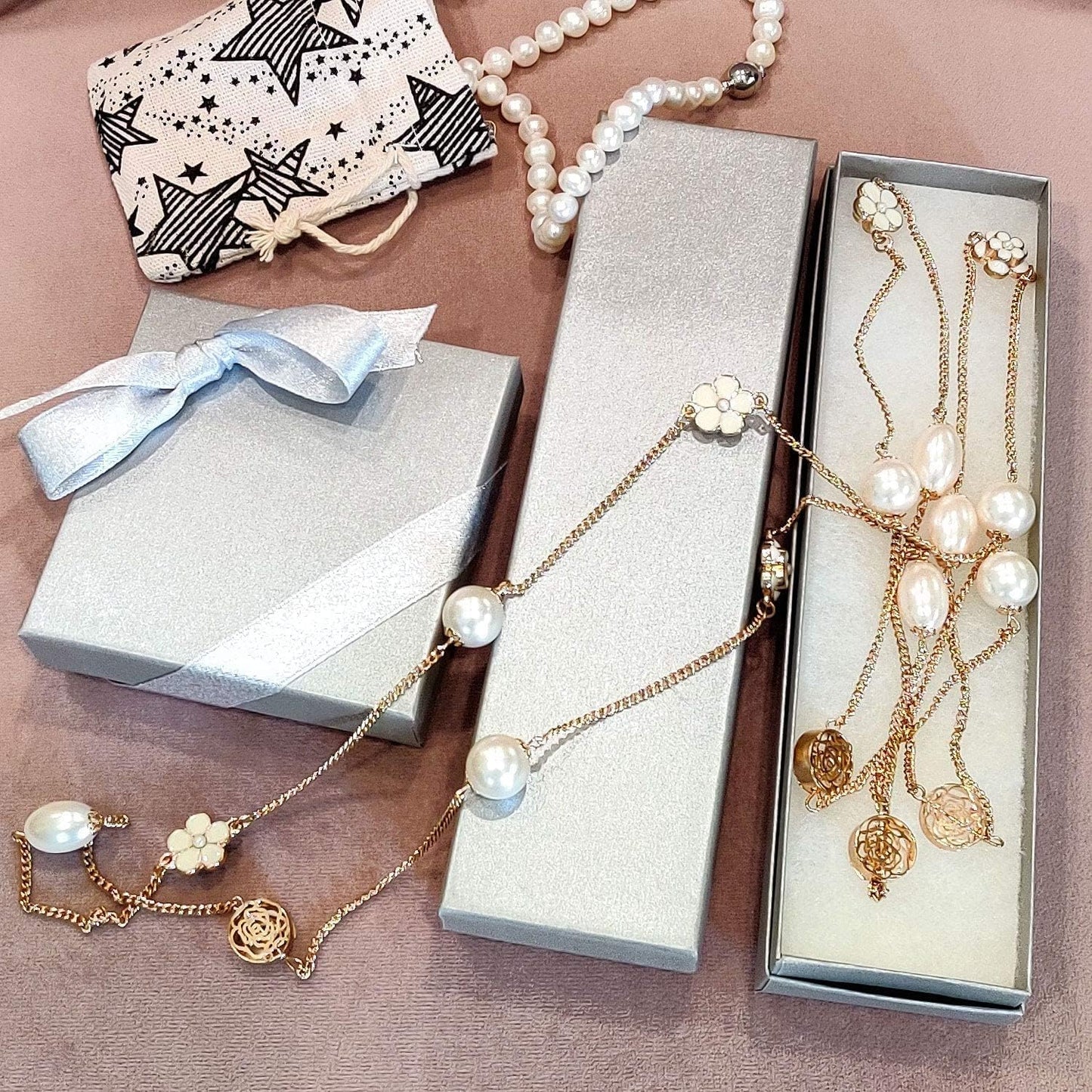 TheDisplayGuys - 25-Pack #53 Kraft Paper Cardboard Gift Boxes/Jewelry Cases w. Cotton Padding & Lid - Pearl Grey - (5.4" x 3.9" x 1.0")