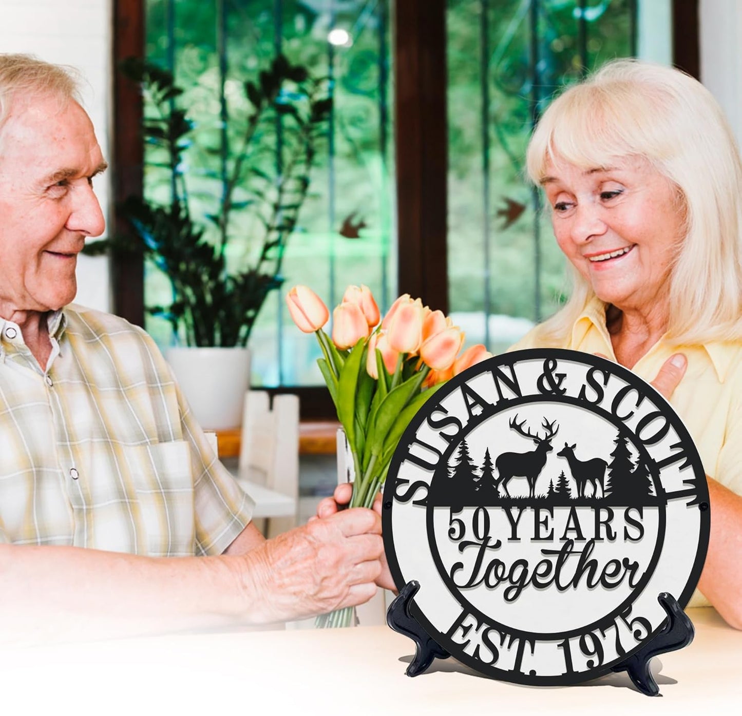 Personalized Christmas Gifts 2025 Best Housewarming Gifts Custom 50th or Any Year Wedding Anniversary Metal Sign Wedding Gifts Personalized Metal Name Signs Monogram Wall Decor