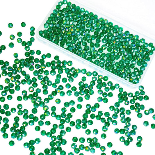 500Pcs 6mm Crystal Glass Beads for Jewelry Making Beads for Bracelets Necklace Pendants Making Supplies(Malachite Green)