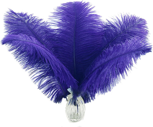 Ballinger Royal Blue Ostrich Feathers - 24Pcs 8-10inch Craft Feathers for Party Centerpieces, Flower Arrangement and Home Decor