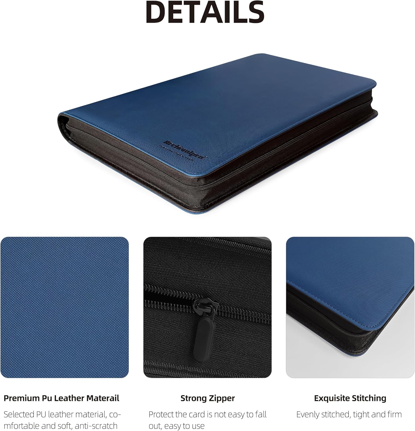 16 Pockets Premium Card Binder 1024 Cards Trading Card Binders Side Load Card Storage Display Album(16 Pocket 1024 Card Slot,Blue)