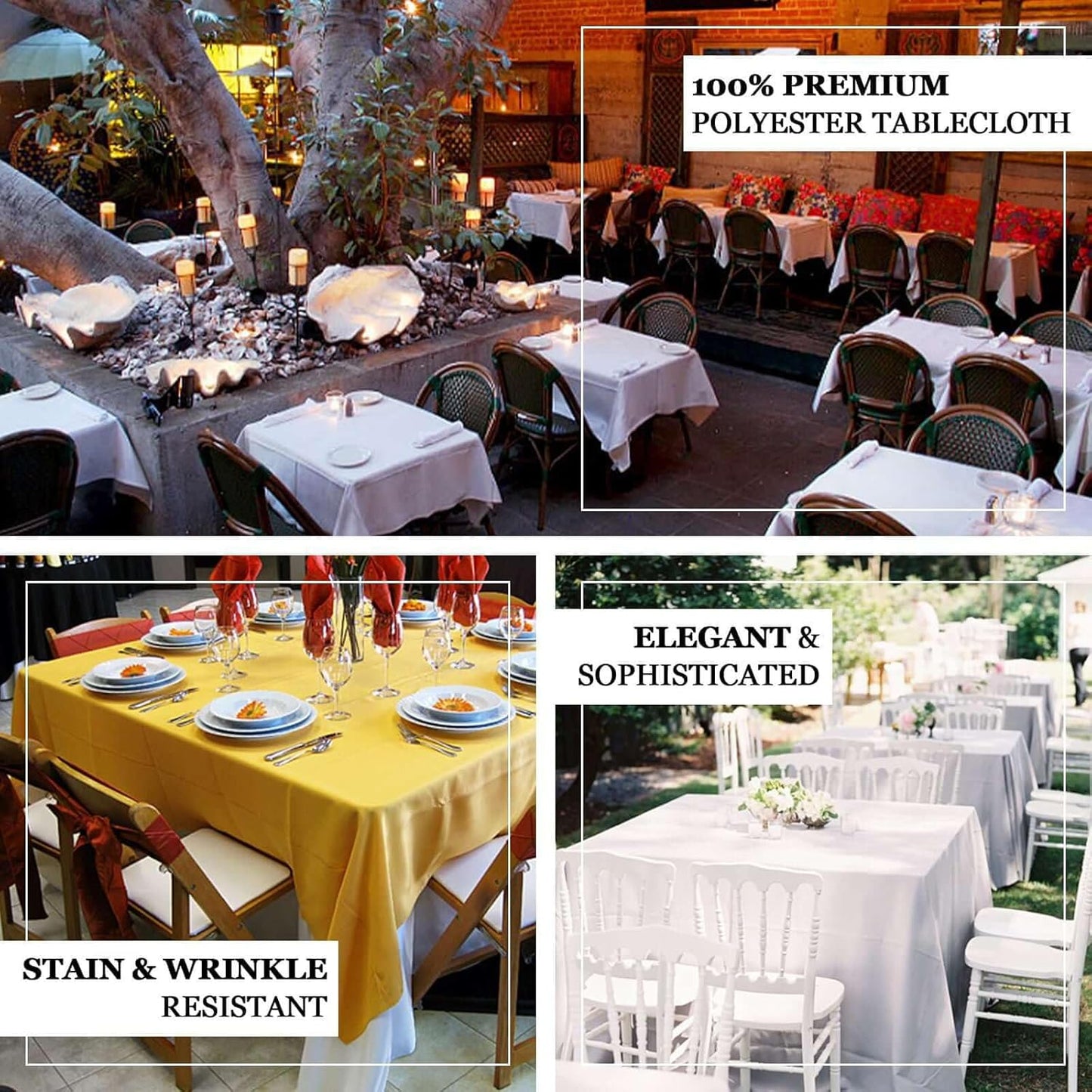 Efavormart 90" Hunter Emerald Green Wholesale Linens Polyester Square Linen Tablecloth for Kitchen Dining Wedding Birthday Party