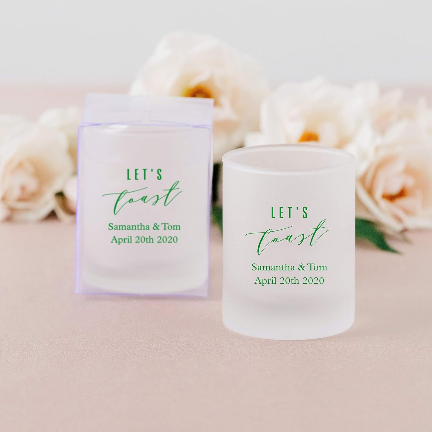 WEDDINGSTAR Personalized 3oz Frosted Shot Glass Customizable Full Color Print - 84 pack