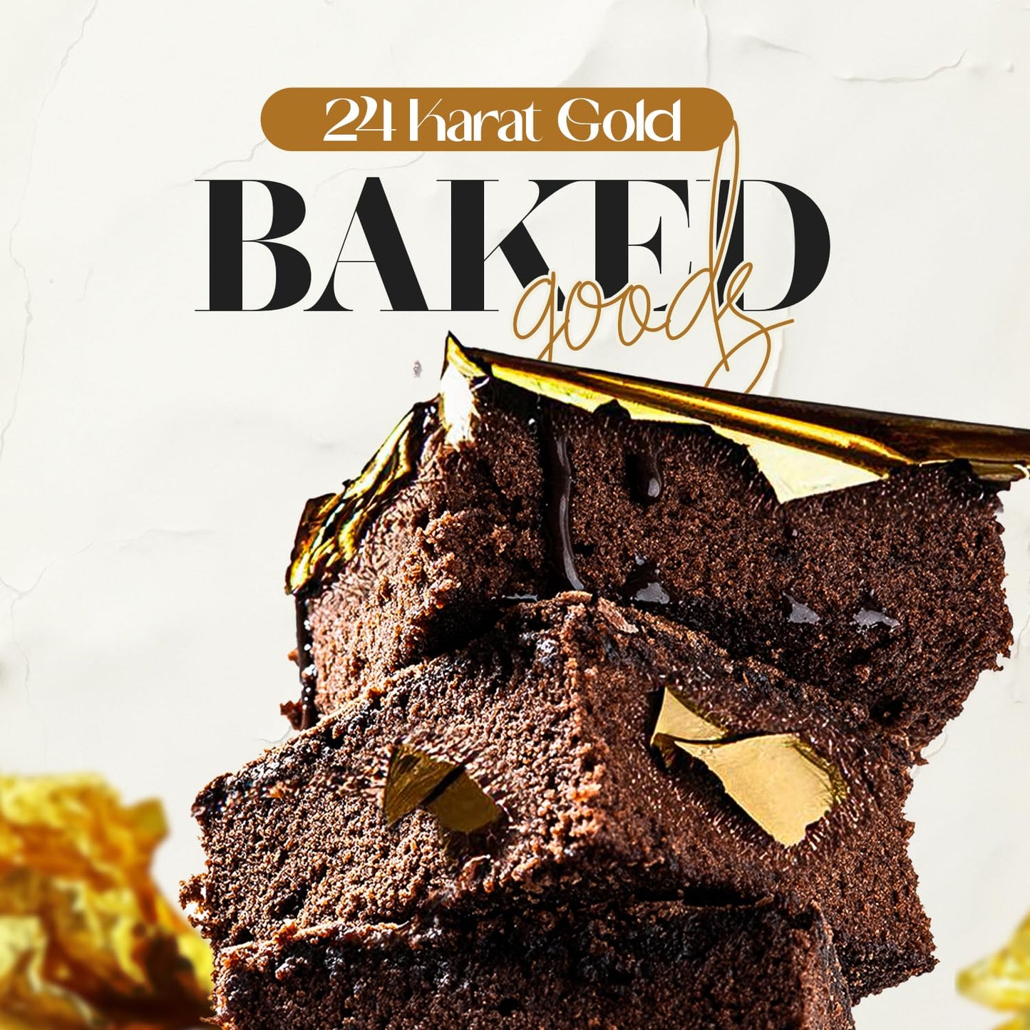 BeePoint 24K Edible Gold Foil Flakes - 400mg Gold Flakes for Cake Decorating, Baking, Cooking, Cupcakes, Chocolates, Drinks - Edible Gold Sheets