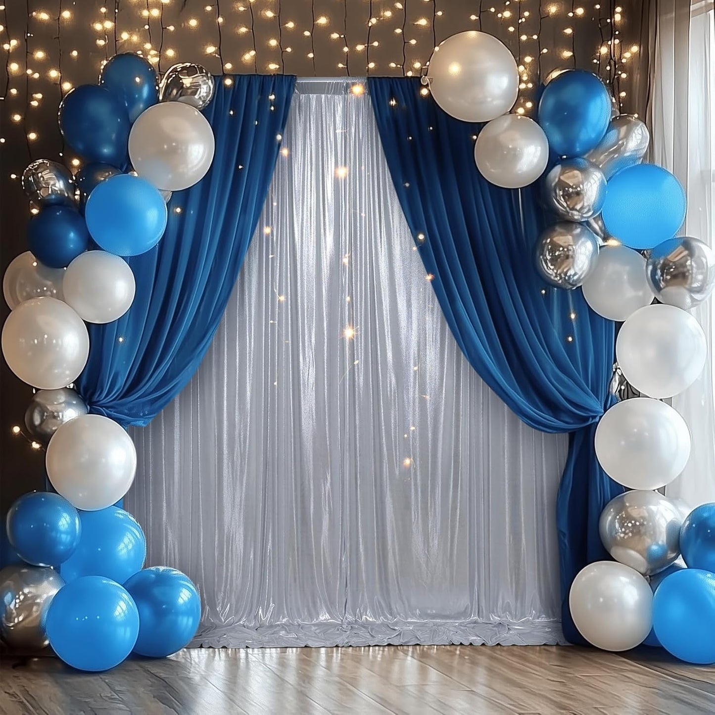 Outpain Thick 30 ft x 10 ft Silver Sequin Backdrop Curtain for Parties, Wrinkle Free Glitter Photo Backdrop Drapes 6 Panels 5x10ft Silver Back Drop Cloth for Wedding Christmas Photography Background