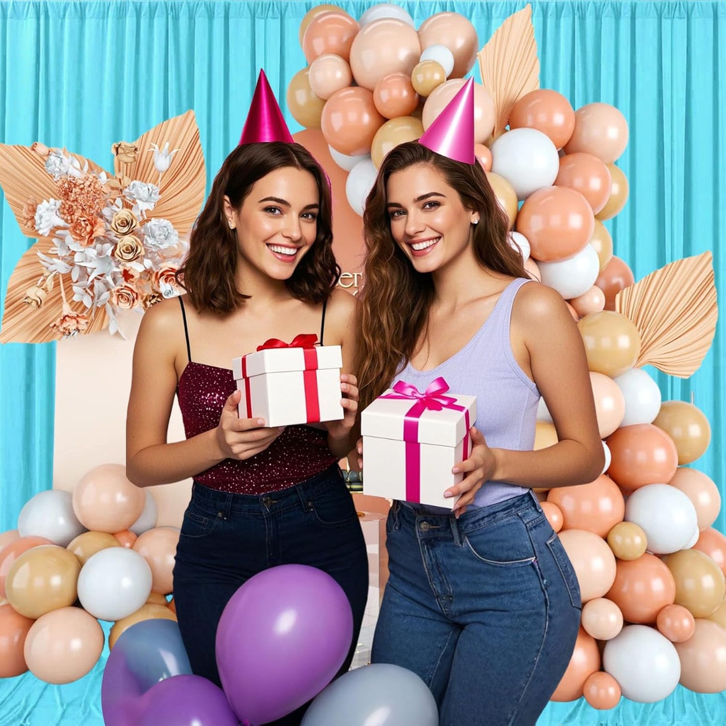 10ft x 10ft Sky Blue Backdrop Curtains for Parties, Fabric Satin Background Curtain with Rod Pockets for Weddings, Birthday, Baby Shower, Photography, Graduation Party Backdrop Drapes, 2 Panels