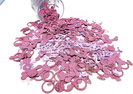 800 Pcs Rose Pink Glitter Cute Sprinkle Confetti Party Decoration for Valentine's Day, Celebration, Wedding, Engagement