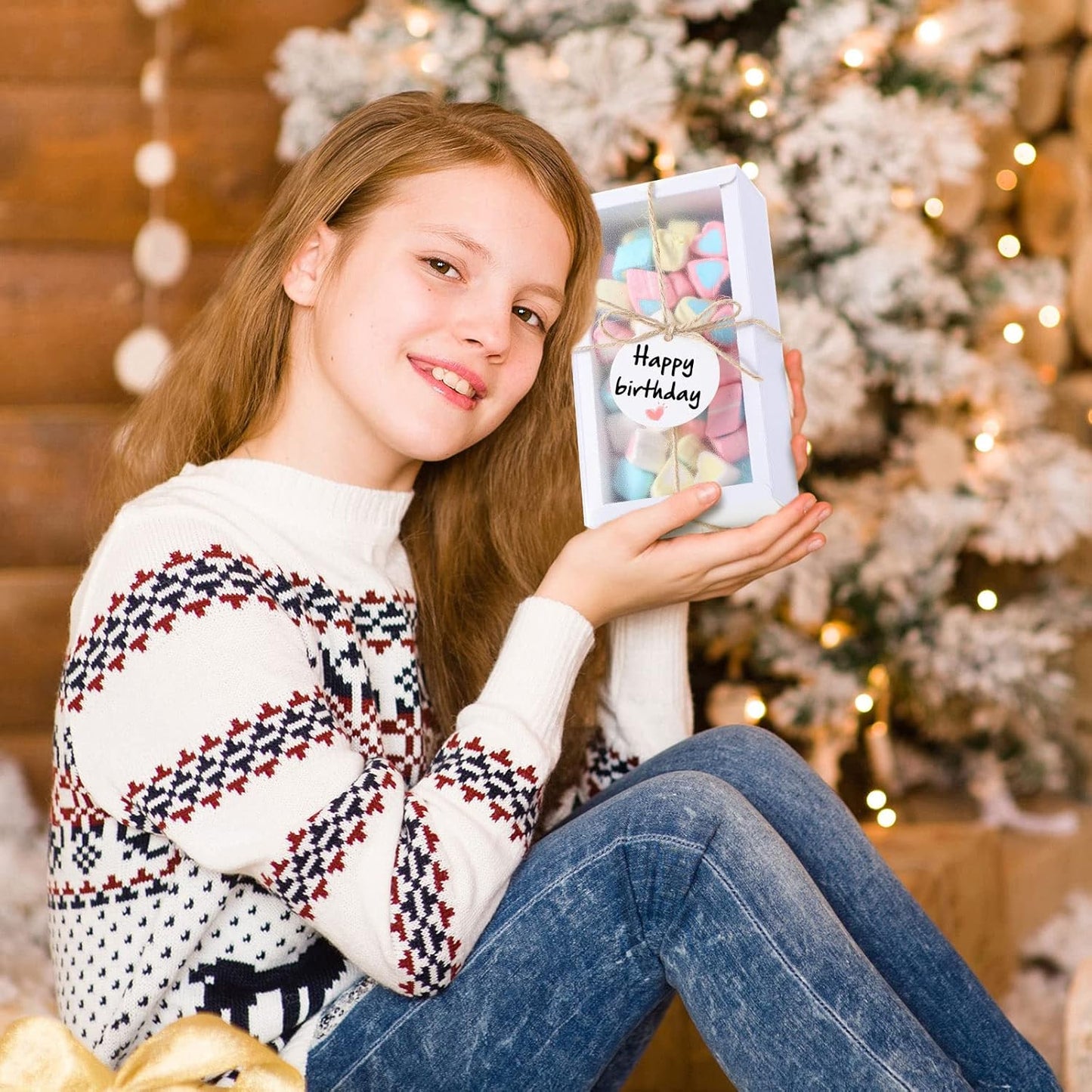 Roowest 50 Sets Kraft Soap Boxes Rectangle Packaging Box with Window Homemade Gift Box with Blank Tags and Jute String for Jewelry Candy Wrapping Party Favor(6.3 x 3.5 x 2 Inch,White)