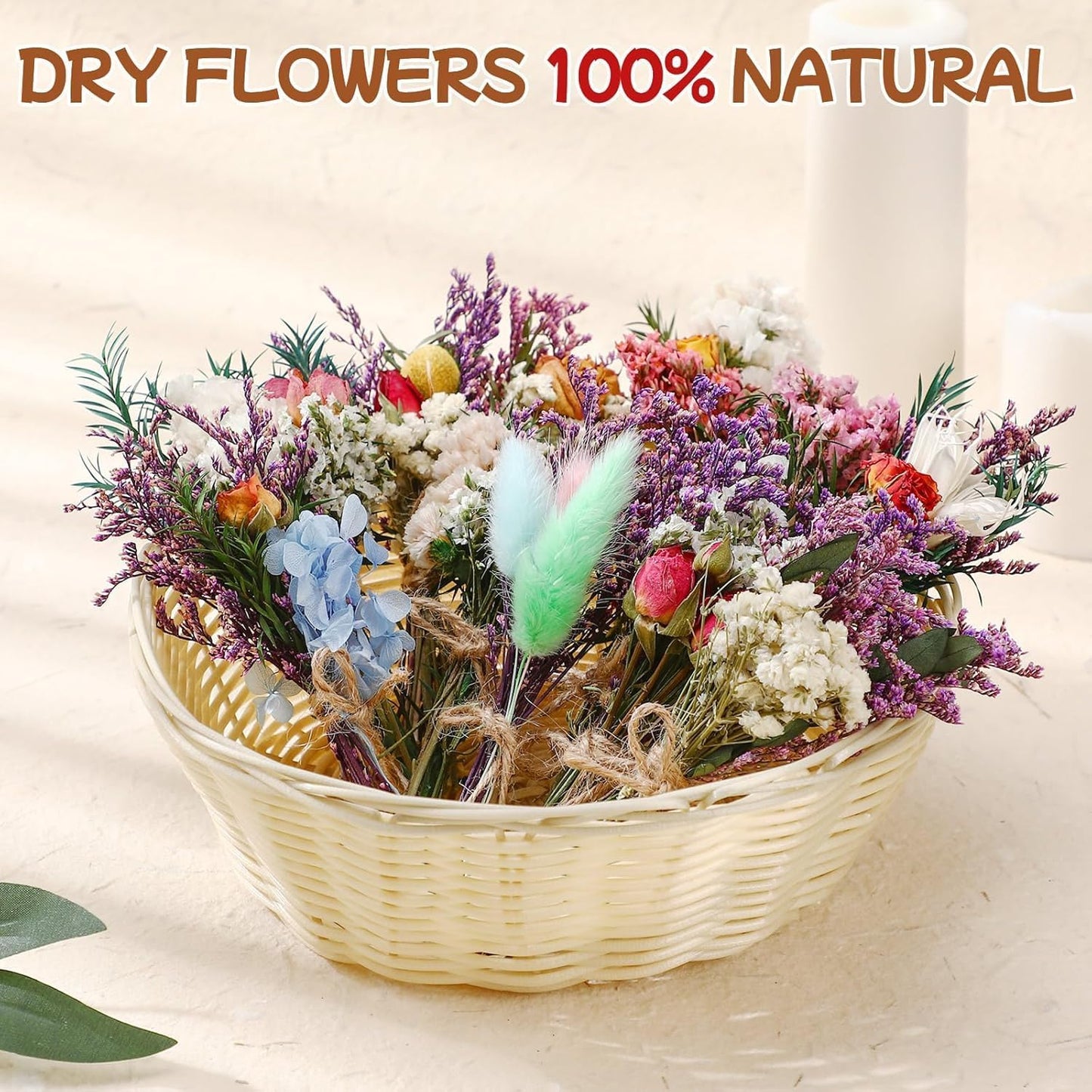 10/12/24/36 Pack Mini Dried Flowers for Vase Wedding Various Mini Bouquet Dried Small Wildflowers Natural Flowers Bulk for Crafts DIY Decor (36, Romantic Colour)