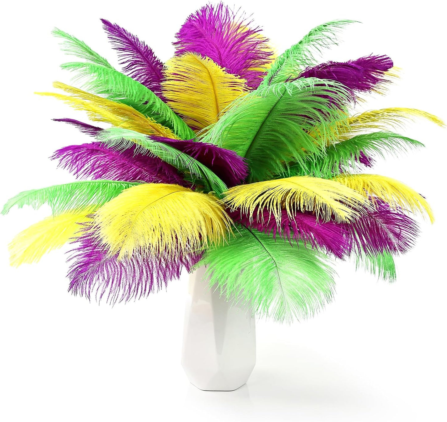 THARAHT Mix Colour Ostrich Feathers 24pcs Natural Bulk 10-12Inch 25cm-30cm for Wedding Party Centerpieces Easter Gatsbi and Home Decoration Feathers