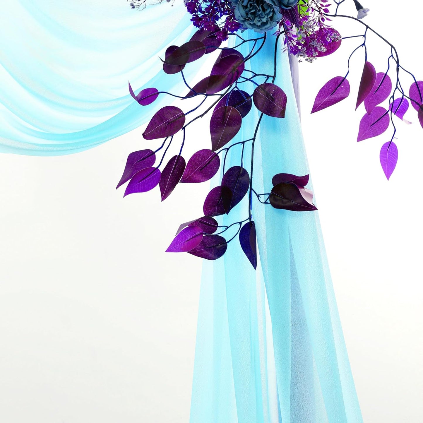 VDS Pack of 1 Panel (30 Inch X 100 Feet) Wedding Arch Draping Fabric Sheer Chiffon Fabric Drapery for Wedding Ceremony Reception Swag Backdrop Canopy Chuppah ARBO Altars Decoration (Teal)