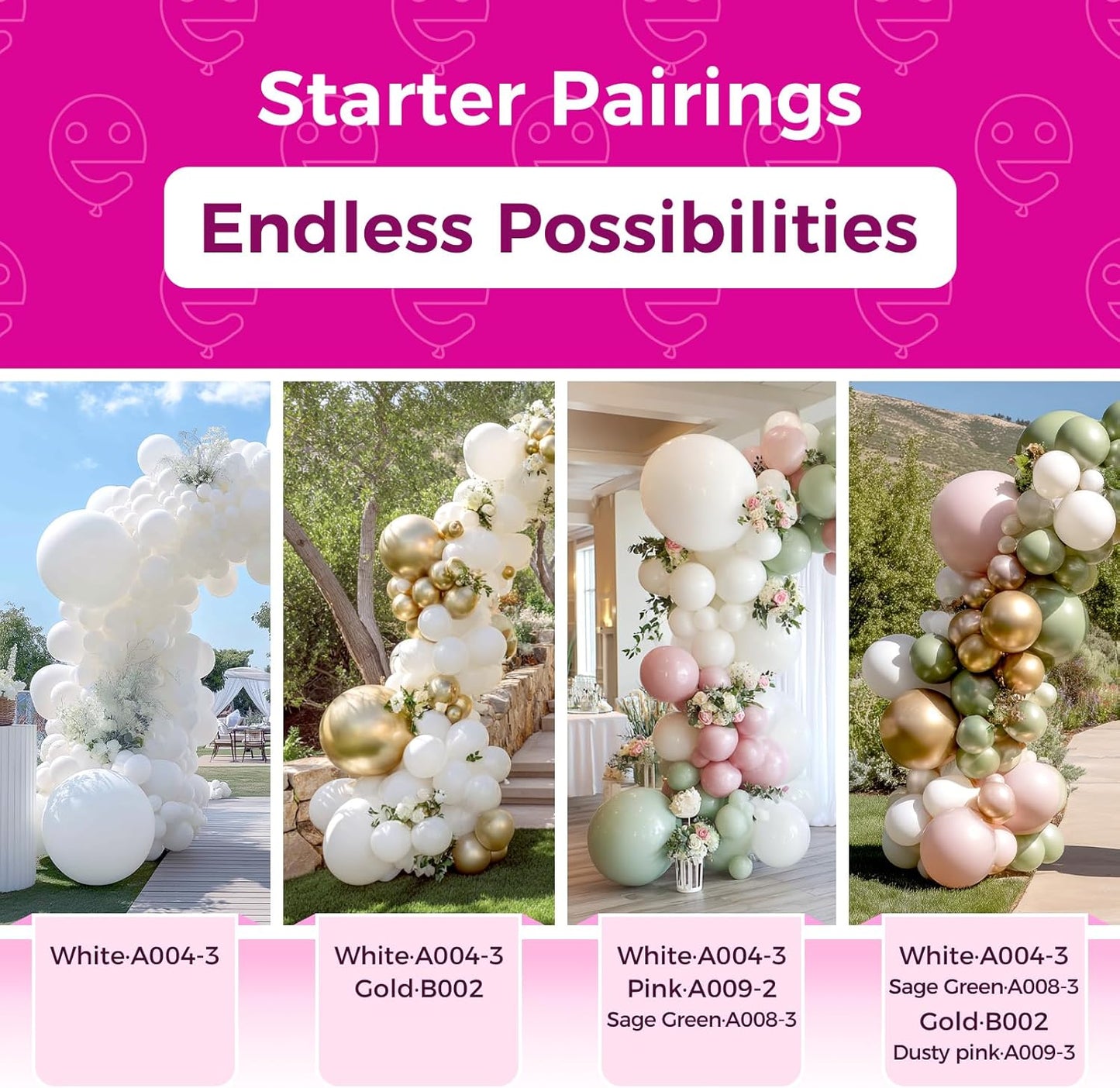 Bezente White Balloons Latex Party Balloons, 100 Pack 12 inch Round Helium Balloons for White Themed Wedding Graduation Birthday Engagement Bridal showe Party Backdrop Decorations