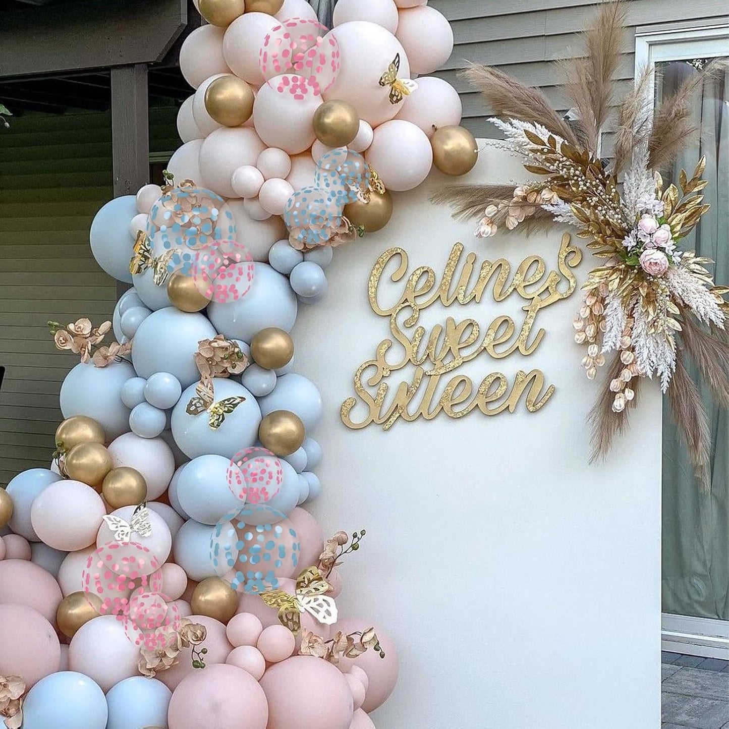 Gender Reveal Balloons,12 Inches Pink And Blue Confetti Balloons for Baby Gender Reveal Party Decorations Birthday Wedding Anniversary Engagement Bridal Baby Shower Supplies