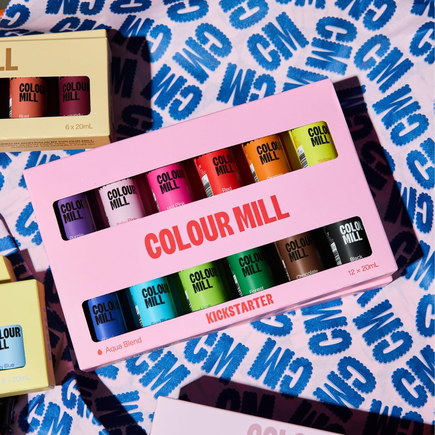 Colour Mill Kickstarter Pack Aqua Blend Water-Based Food Coloring, 20 Milliliters Baby Pink, Black, Chocolate, Forest, Hot Pink, Lime, Orange, Purple, Red, Royal, Sky Blue & Yellow